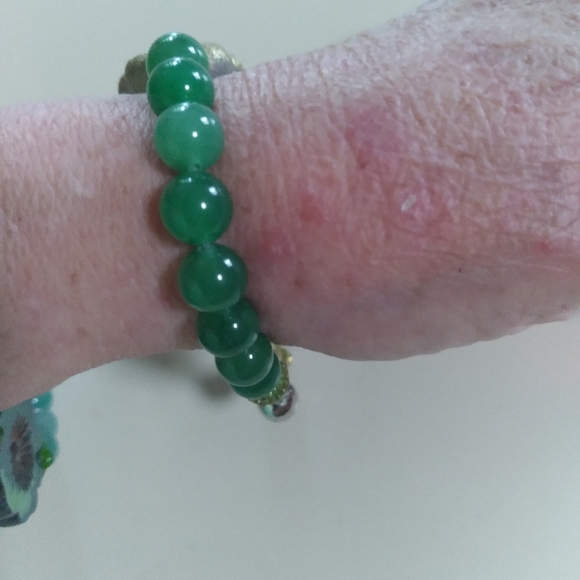 💎🎁 8" Boho Genuine Green Aventurine Flower 🌼 Bracelet 🙂 Magnetic Closure!💥 - Picture 4 of 14